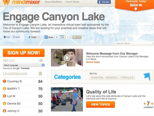 City of Canyon Lake Launches EngageCanyonLake.com
